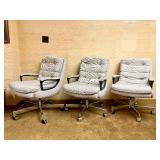 Lot of 3 Rolling Padded Office Swivel Chairs by LA-Z-BOY