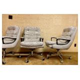 Lot of 3 Rolling Padded Office Swivel Chairs by LA-Z-BOY