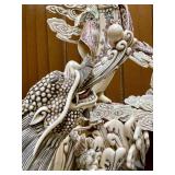 Excellent Carved Dramatic Chinese Figural Sculpture w/Dragon