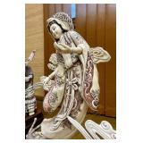 Excellent Carved Dramatic Chinese Figural Sculpture w/Dragon