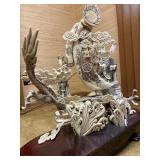Excellent Carved Dramatic Chinese Figural Sculpture w/Dragon