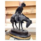 LARGE Old Vintage Frederic Remington Bronze Sculpture - "Norther"