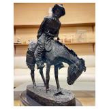 LARGE Old Vintage Frederic Remington Bronze Sculpture - "Norther"