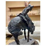 LARGE Old Vintage Frederic Remington Bronze Sculpture - "Norther"