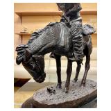 LARGE Old Vintage Frederic Remington Bronze Sculpture - "Norther"