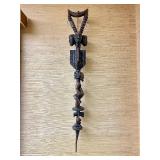 Impressively Carved Luba Spearpoint Ceremonial Staff