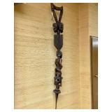 Impressively Carved Luba Spearpoint Ceremonial Staff