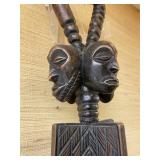 Impressively Carved Luba Spearpoint Ceremonial Staff
