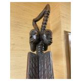 Impressively Carved Luba Spearpoint Ceremonial Staff