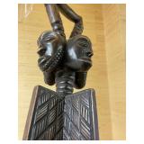 Impressively Carved Luba Spearpoint Ceremonial Staff