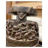 Old Carved Yoruba Ceremonial Ife Bowl w/Lid