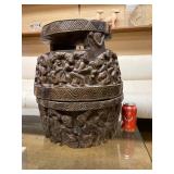 Old Carved Yoruba Ceremonial Ife Bowl w/Lid