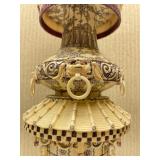 Pair of Large & Impressive Faux Ivory Temple Style Lanterns