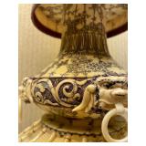 Pair of Large & Impressive Faux Ivory Temple Style Lanterns