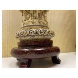 Pair of Large & Impressive Faux Ivory Temple Style Lanterns