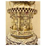 Pair of Large & Impressive Faux Ivory Temple Style Lanterns