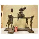HUGE Old Benin Bronze Royal Processional Sculpture