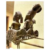 HUGE Old Benin Bronze Royal Processional Sculpture
