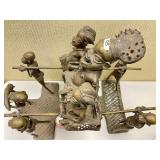 HUGE Old Benin Bronze Royal Processional Sculpture