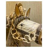 Awesome Large Vintage Oriental Carved Warrior on Horseback Statue #2