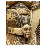 Awesome Large Vintage Oriental Carved Warrior on Horseback Statue #2