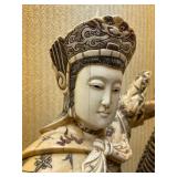 Awesome Large Vintage Oriental Carved Warrior on Horseback Statue #2