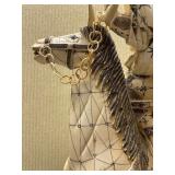 Awesome Large Vintage Oriental Carved Warrior on Horseback Statue #2