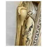 Large & Beautiful Chinese Carved Bone Guan Yin Figure w/Dragon