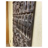 Large Early Relief Carved Dogon Granary Door