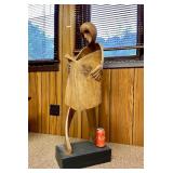 LARGE & Fantastic Figural Wood Sculpture by Renowned Ecuadorian Wood Carver Luis Potosi