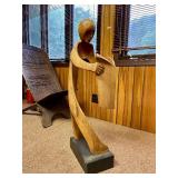 LARGE & Fantastic Figural Wood Sculpture by Renowned Ecuadorian Wood Carver Luis Potosi