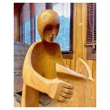 LARGE & Fantastic Figural Wood Sculpture by Renowned Ecuadorian Wood Carver Luis Potosi