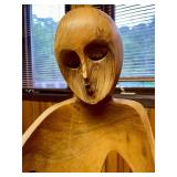 LARGE & Fantastic Figural Wood Sculpture by Renowned Ecuadorian Wood Carver Luis Potosi