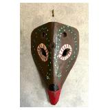 Vintage Wooden Animal Motif Tribal Mask from Mexico
