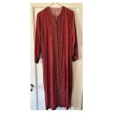 Handmade Velvet Ceremonial Dress from Morocco with Exquisite Decoration and Many Tiny Buttons.