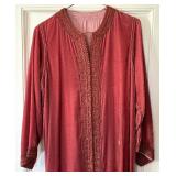 Handmade Velvet Ceremonial Dress from Morocco with Exquisite Decoration and Many Tiny Buttons.