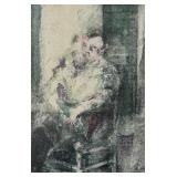 Framed Limited Edition Hand Printed Lithograph Self Portrait by Mario Fallani