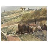 Original Watercolor Italian Landscape Painting by Cy DeCosse