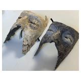 Two Hand Crafted Owl Masks by Cy DeCosse