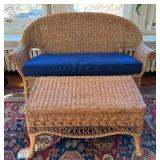 Wicker Sofa and Coffee Table