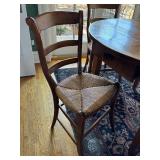 Vintage Wooden Circular French Kitchen Table and Four Chairs Set