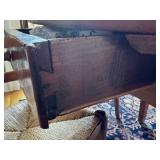 Vintage Wooden Circular French Kitchen Table and Four Chairs Set