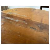 Vintage Wooden Circular French Kitchen Table and Four Chairs Set