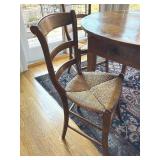 Vintage Wooden Circular French Kitchen Table and Four Chairs Set