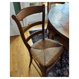 Vintage Wooden Circular French Kitchen Table and Four Chairs Set