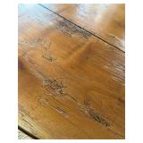 Vintage Wooden Circular French Kitchen Table and Four Chairs Set