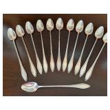 Set of 12 Vintage Sterling Silver Ice Tea Spoons