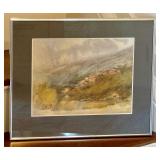 Original Watercolor Painting by Cy DeCosse – View of Tuscan Hills Outside Galluzzo.