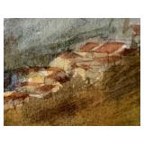 Original Watercolor Painting by Cy DeCosse – View of Tuscan Hills Outside Galluzzo.