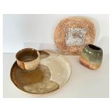 Three Artisan Pottery Pieces